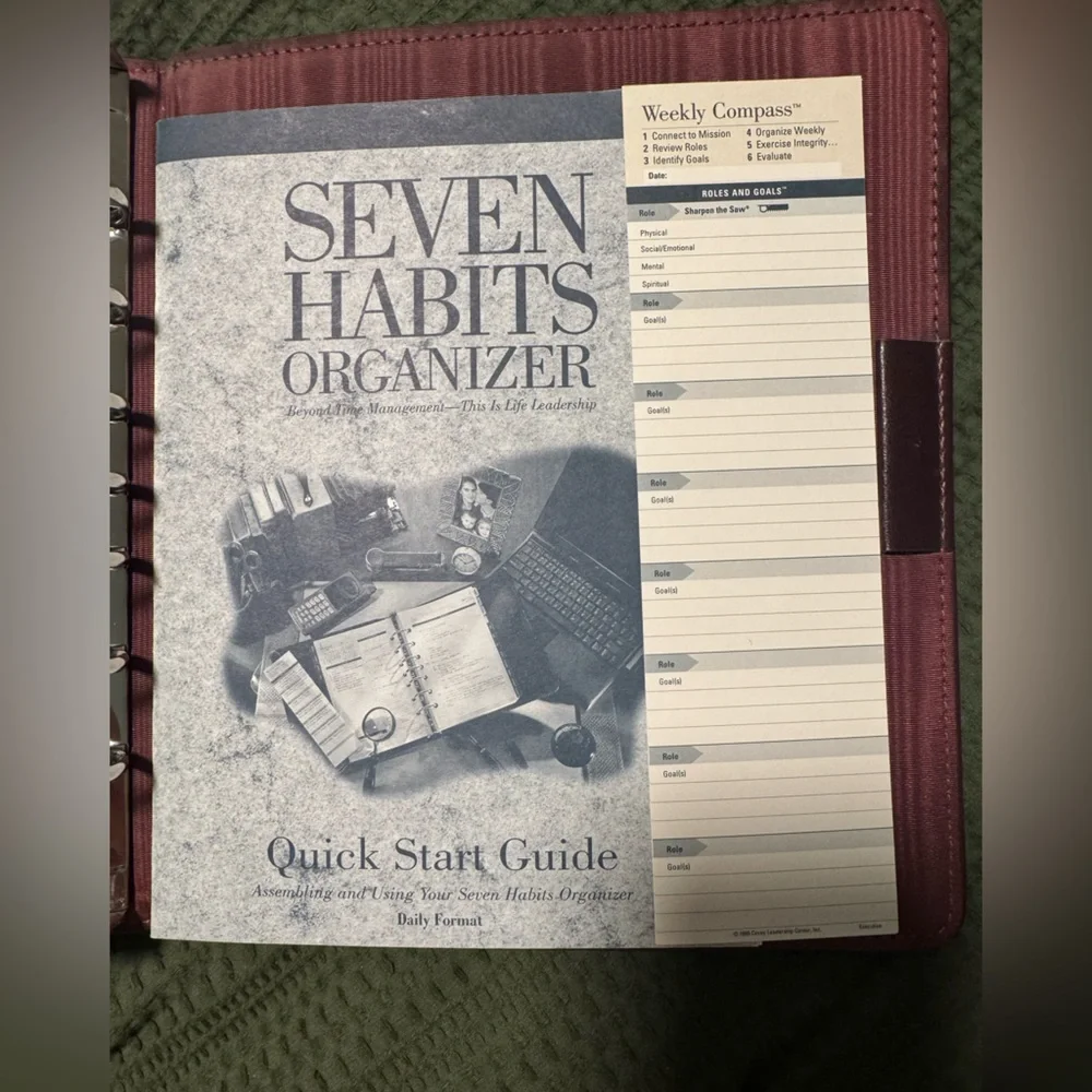 Vintage Franklin Covey Seven Habits Organizer Quick Start Guide